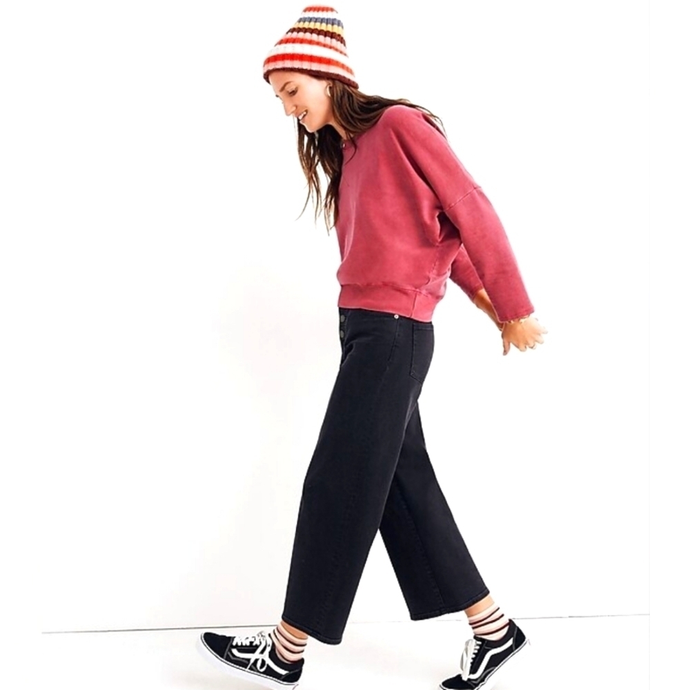 Madewell Rivet & Thread HTF Sweatshirt Garnet Cotton Relaxed Fit XXS Made In USA - Picture 3 of 13
